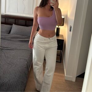 ARITZIA Sunday Best - Lavender One Shoulder Crop Top